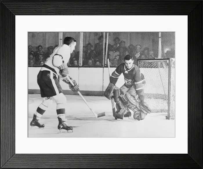 Framed Print : Ted Lindsay and Jacques Plante in Hockey Action Framed Print : Ted Lindsay and Jacques Plante in Hockey Action