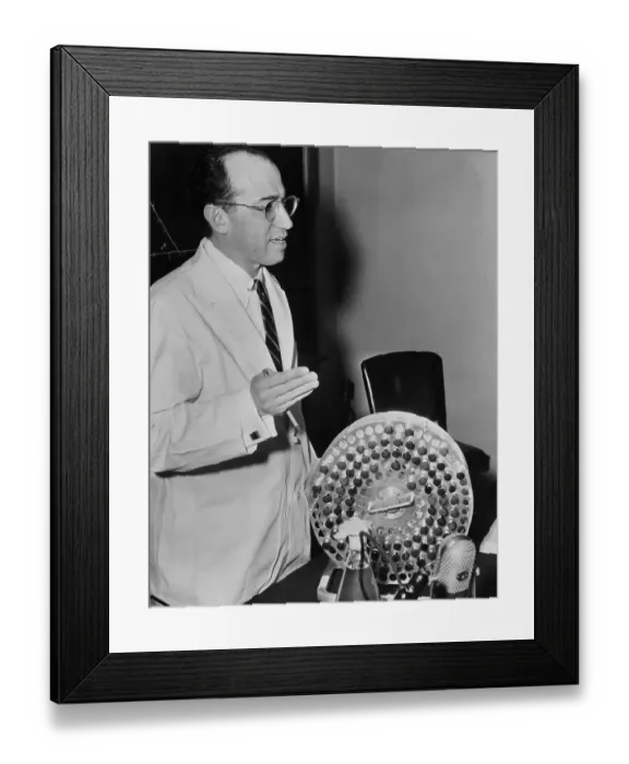 Framed Print : Dr. Jonas Salk In His Lab