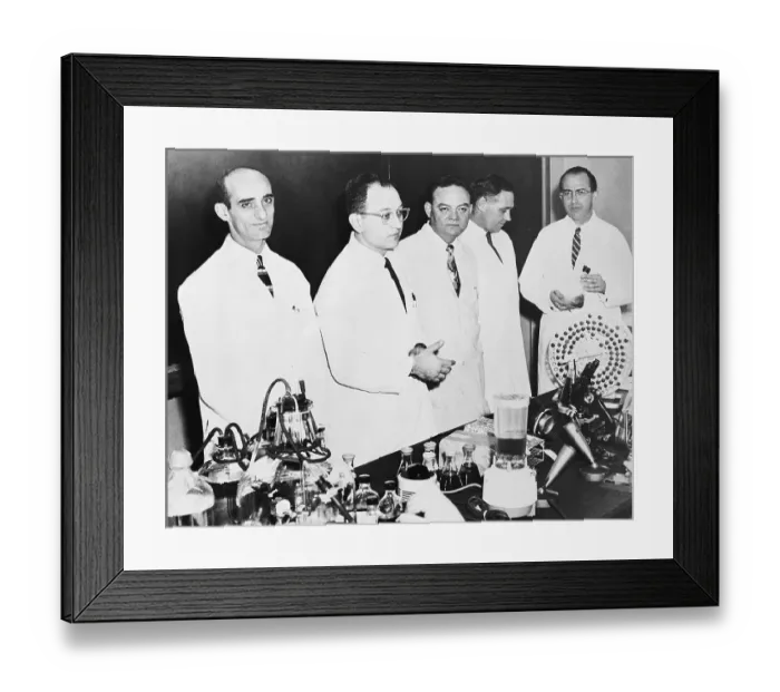 Framed Print : Dr. Salk And Associates In Laboratory Framed Print : Dr. Salk And Associates In Laboratory
