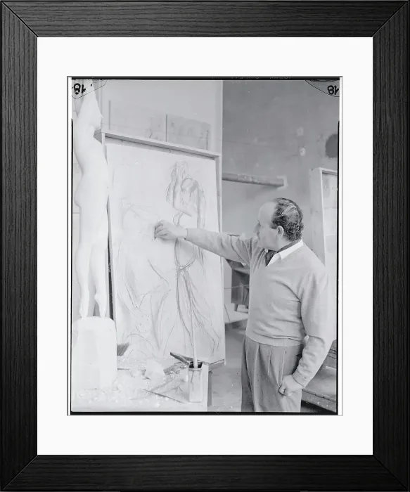 Framed Print : Giacomo Manzu Drawing Sketches