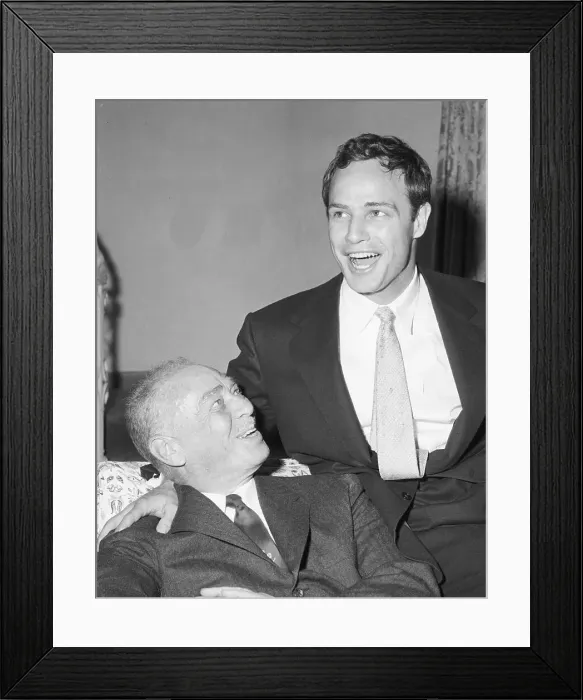 Framed Print : Marlon Brando With His Proud Father Framed Print : Marlon Brando With His Proud Father