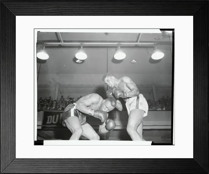 Framed Print : Archie McBride Boxing Against Tommy Jackson