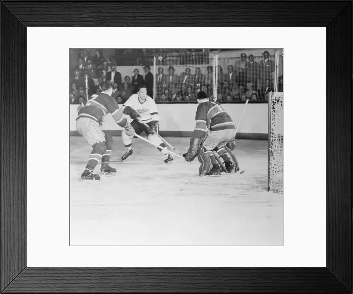 Framed Print : Marcel Pronovost Scoring a Goal Framed Print : Marcel Pronovost Scoring a Goal
