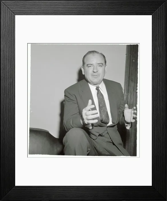 Framed Print : Joseph McCarthy Sitting with One Leg Propped on Couch Framed Print : Joseph McCarthy Sitting with One Leg Propped on Couch