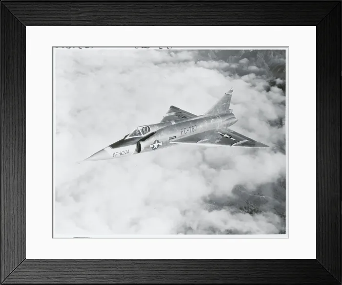 Framed Print : Convair F-102A Supersonic Jet in Flight