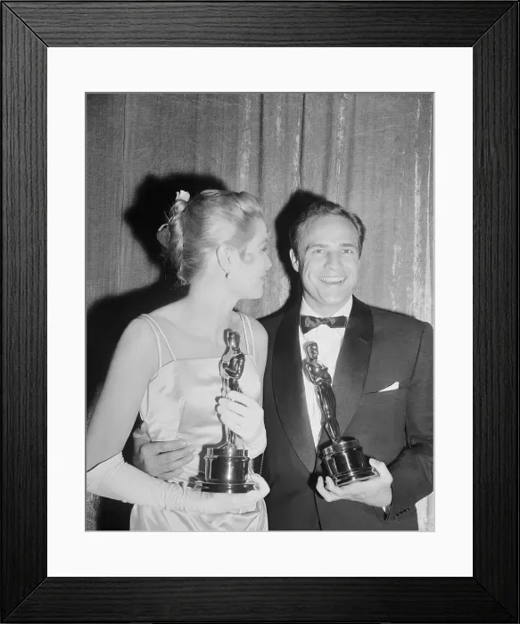 Framed Print : Marlon Brando with Grace Kelly