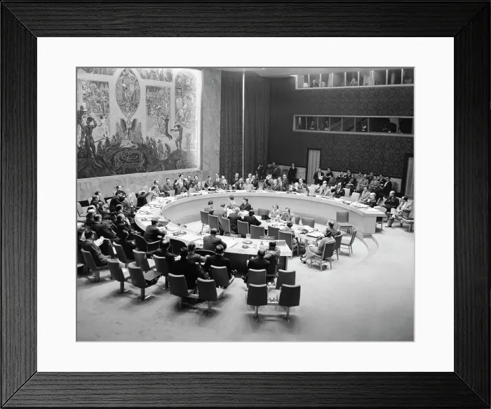 Framed Print : United Nations Delegates Voting