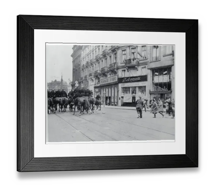 Framed Print : Riot in Brussels Street Framed Print : Riot in Brussels Street
