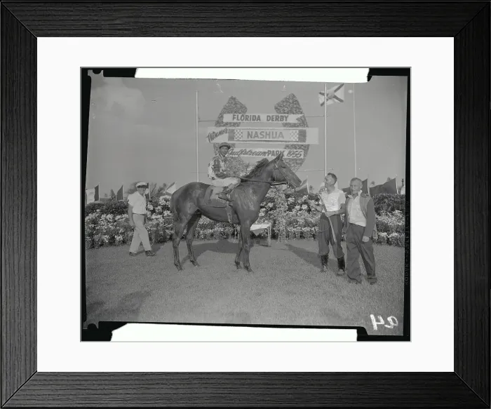 Framed Print : Eddie Arcaro Sitting on Nashua in Winners Circle Framed Print : Eddie Arcaro Sitting on Nashua in Winners Circle
