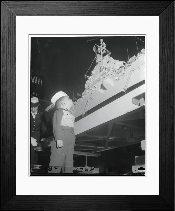 Framed Print : Boy Viewing Model Boat Framed Print : Boy Viewing Model Boat