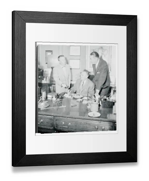 Framed Print : George Gobel with His Manager and Don Hartman Framed Print : George Gobel with His Manager and Don Hartman