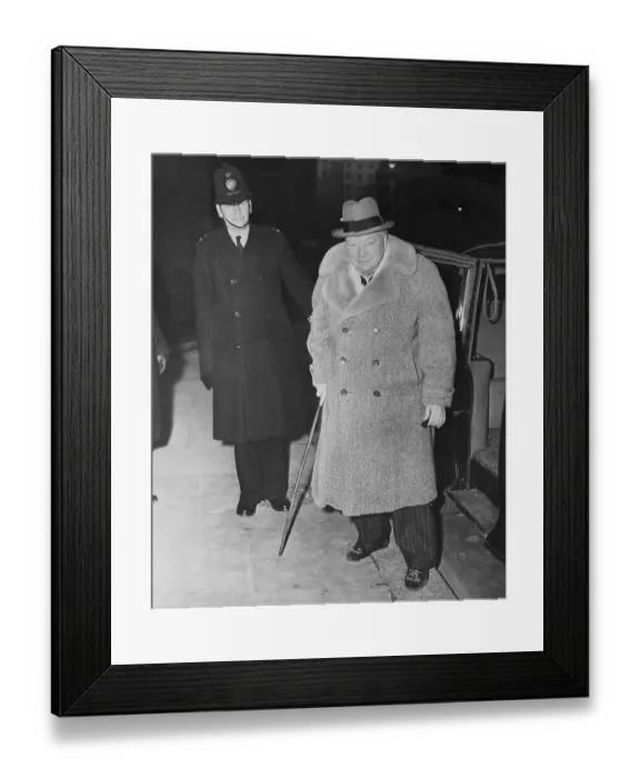 Framed Print : Sir Winston Churchill Arriving