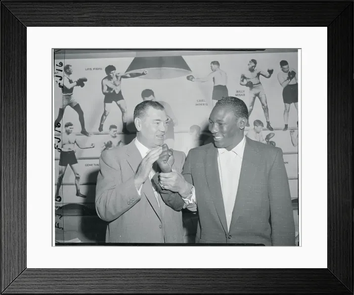 Framed Print : Jack Dempsey Holding Julio Mederos Hand Framed Print : Jack Dempsey Holding Julio Mederos Hand