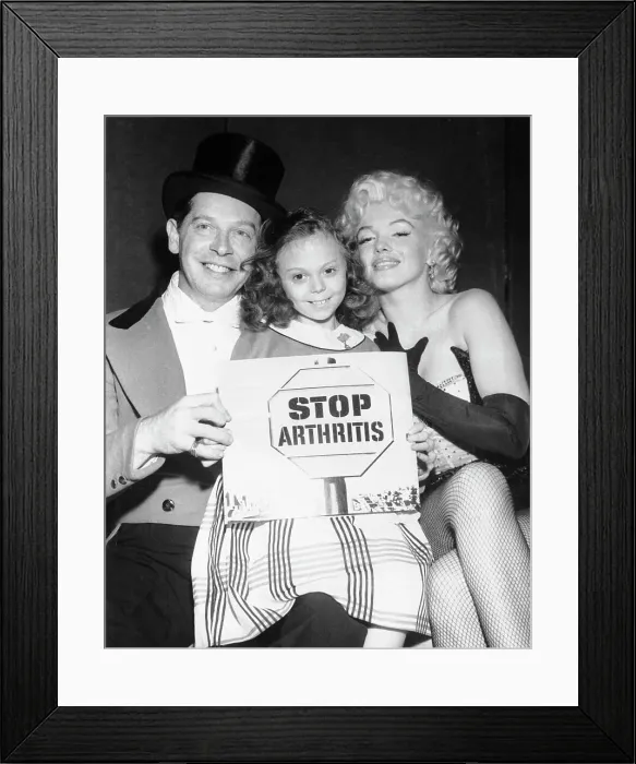 Framed Print : Marilyn Monroe and Milton Berle with Arthritis Poster Girl Framed Print : Marilyn Monroe and Milton Berle with Arthritis Poster Girl