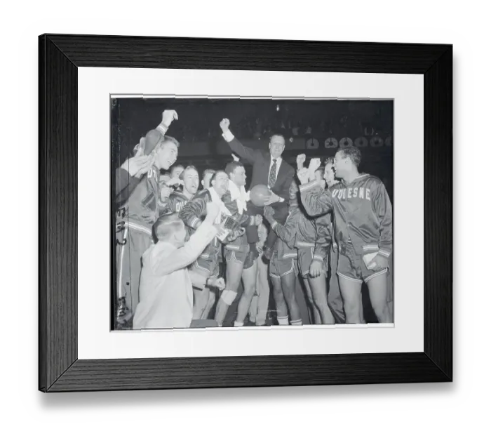 Framed Print : Basketball Teammates Carrying Their Coach