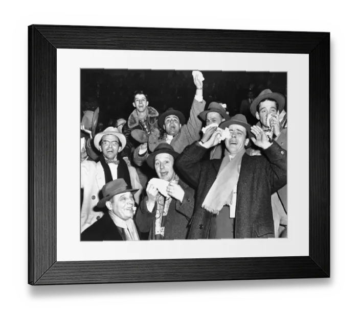 Framed Print : Men Using Handkerchiefs to Block Out Tear Gas Framed Print : Men Using Handkerchiefs to Block Out Tear Gas