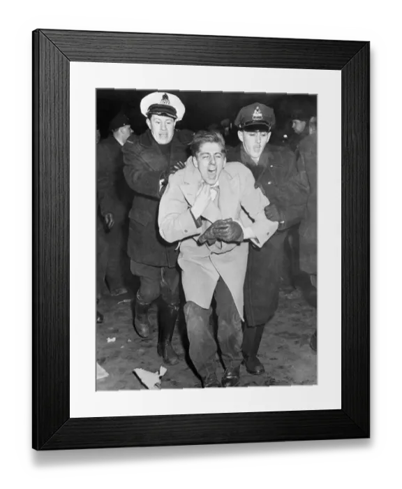 Framed Print : Unidentified Rioter Taken into Custody Framed Print : Unidentified Rioter Taken into Custody