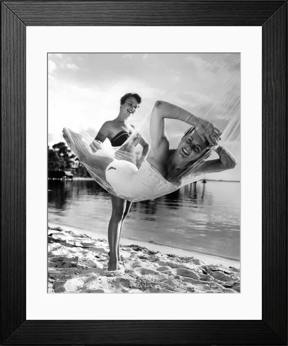 Framed Print : Woman Lying In Transparent Hammock