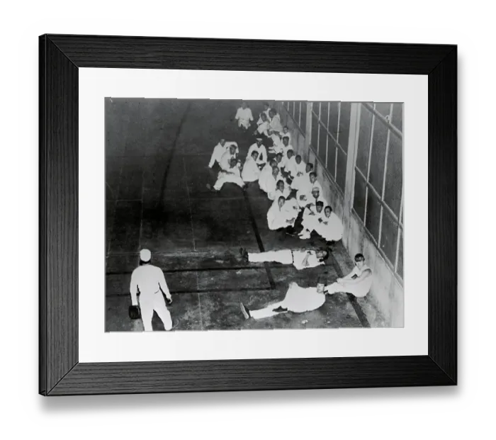 Framed Print : Prisoners Participating in Sit Down Framed Print : Prisoners Participating in Sit Down