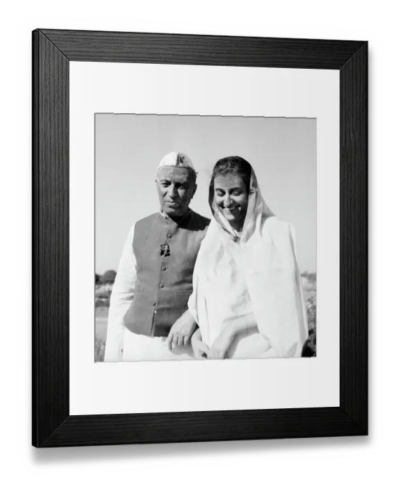 Framed Print : Indian Prime Minister Jawaharal Nehru and Daughter Indira Gandhi Framed Print : Indian Prime Minister Jawaharal Nehru and Daughter Indira Gandhi