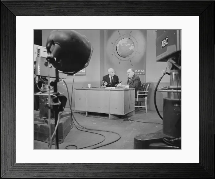 Framed Print : Walter Winchell Speaking with Homer Capehart on Television Show Framed Print : Walter Winchell Speaking with Homer Capehart on Television Show