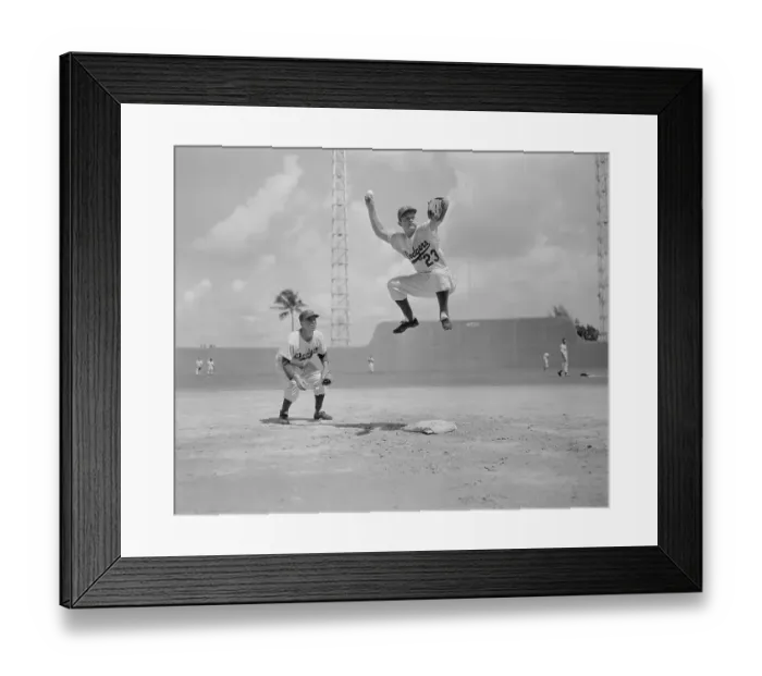 Framed Print : Don Zimmer Jumping into the Air Framed Print : Don Zimmer Jumping into the Air