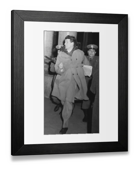 Framed Print : Policemen Chasing Youth Framed Print : Policemen Chasing Youth