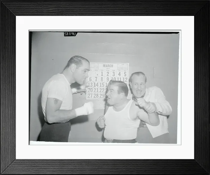 Framed Print : Bud Abbott Restraining Lou Costello Framed Print : Bud Abbott Restraining Lou Costello