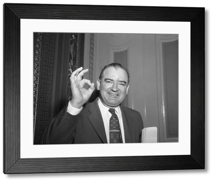Framed Print : Joseph McCarthy Giving the Okay Sign Framed Print : Joseph McCarthy Giving the Okay Sign