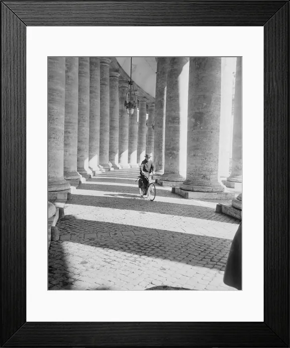 Framed Print : Priest Riding Bicycle Framed Print : Priest Riding Bicycle