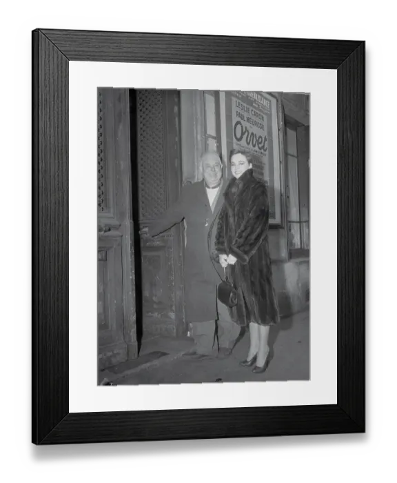 Framed Print : Jean Renoir and Leslie Caron