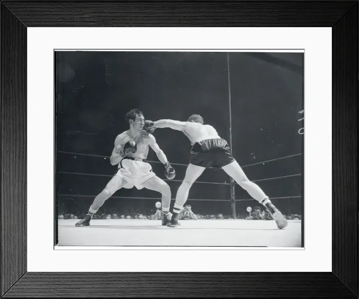 Framed Print : Frankie Ryff Punching Danny Perez