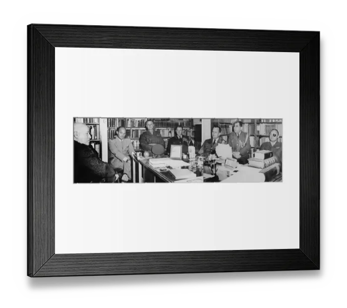 Framed Print : David Ben Gurion Meeting with Military Officials Framed Print : David Ben Gurion Meeting with Military Officials