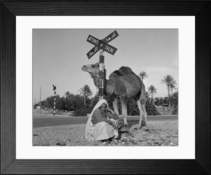 Framed Print : Native Sitting by a Railroad Framed Print : Native Sitting by a Railroad