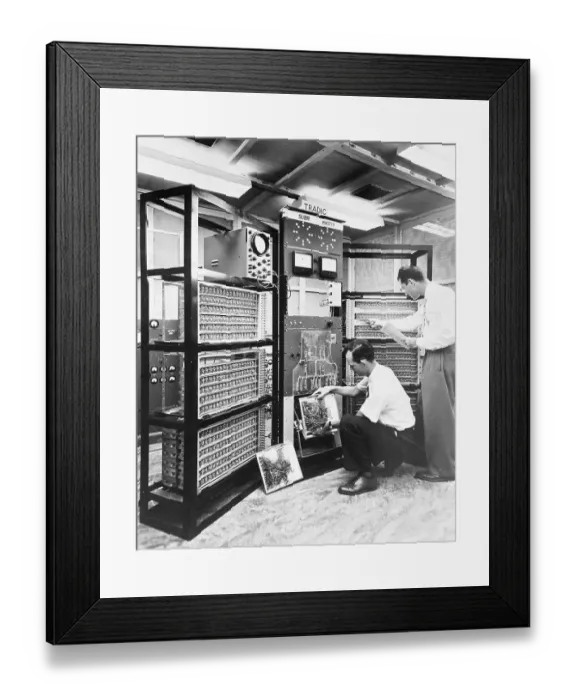Framed Print : Men Operating a Computer Framed Print : Men Operating a Computer