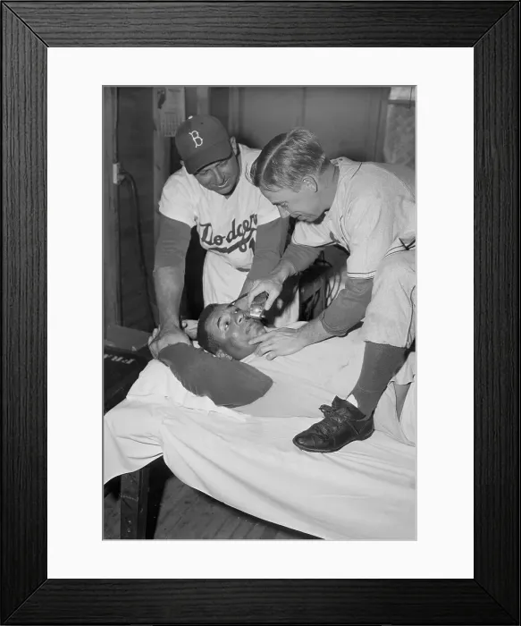 Framed Print : Pee Wee Reese Clipping Roy Campanella's Moustache Framed Print : Pee Wee Reese Clipping Roy Campanella's Moustache