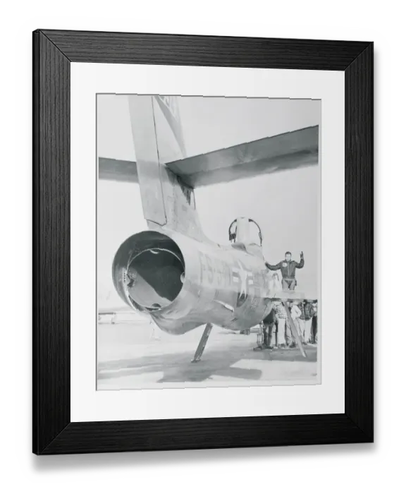 Framed Print : Robert R. Scott Waving from His Plane Framed Print : Robert R. Scott Waving from His Plane