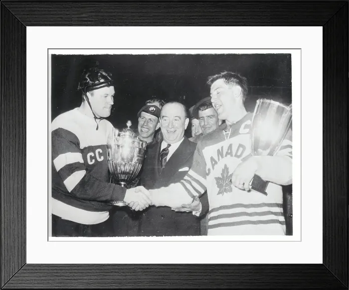 Framed Print : Hockey Players Congratulating Each Other Framed Print : Hockey Players Congratulating Each Other