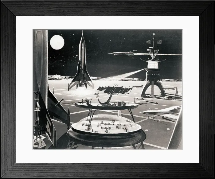 Framed Print : Painting of Futuristic Airport Framed Print : Painting of Futuristic Airport