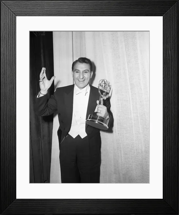 Framed Print : Danny Thomas Holding Emmy Award Framed Print : Danny Thomas Holding Emmy Award