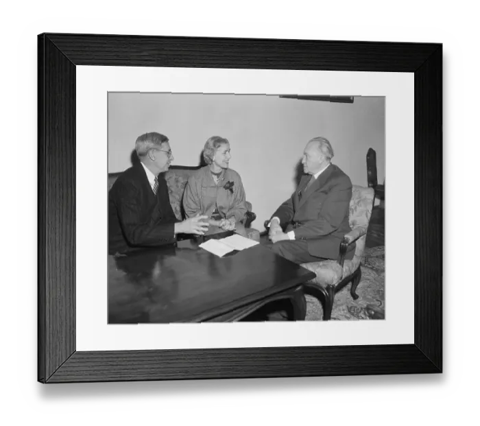 Framed Print : Konrad Adenauer Chatting with Clare Boothe Luce