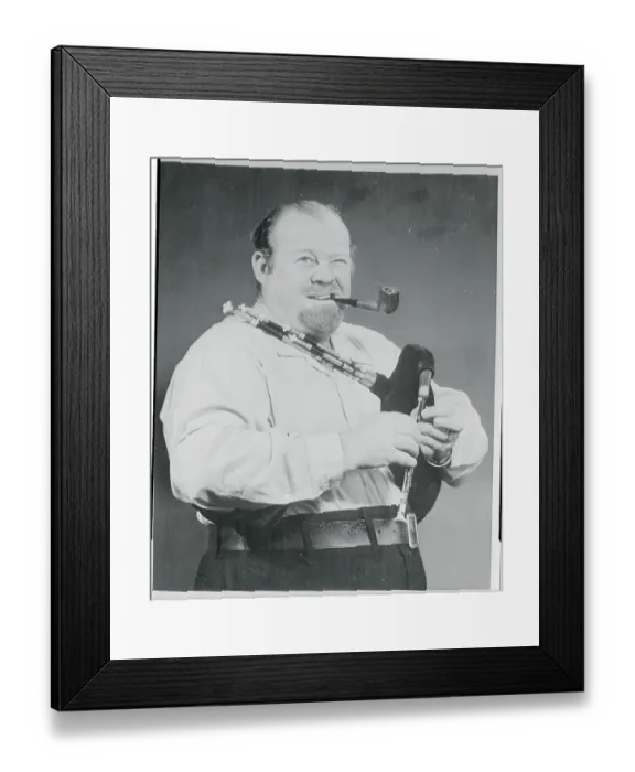Framed Print : Burl Ives Playing Northumberland Bagpipes Framed Print : Burl Ives Playing Northumberland Bagpipes