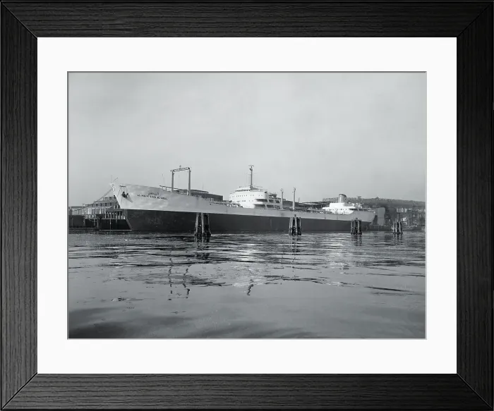 Framed Print : View of Large Ship Offshore Framed Print : View of Large Ship Offshore