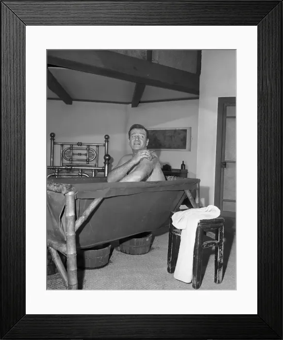 Framed Print : John Wayne Outshines Glamor Girls in Bathtub Scene Framed Print : John Wayne Outshines Glamor Girls in Bathtub Scene