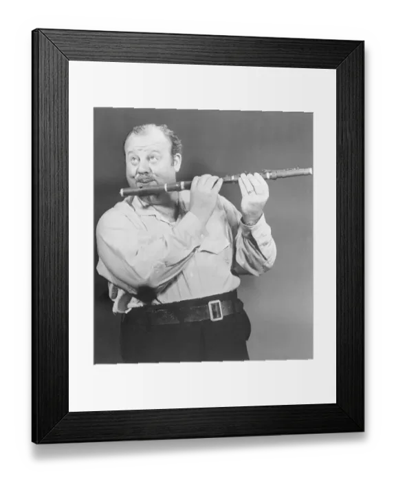 Framed Print : Burl Ives Playing Antique Flute Framed Print : Burl Ives Playing Antique Flute