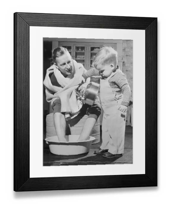 Framed Print : John R. Werket with His Young Son Framed Print : John R. Werket with His Young Son