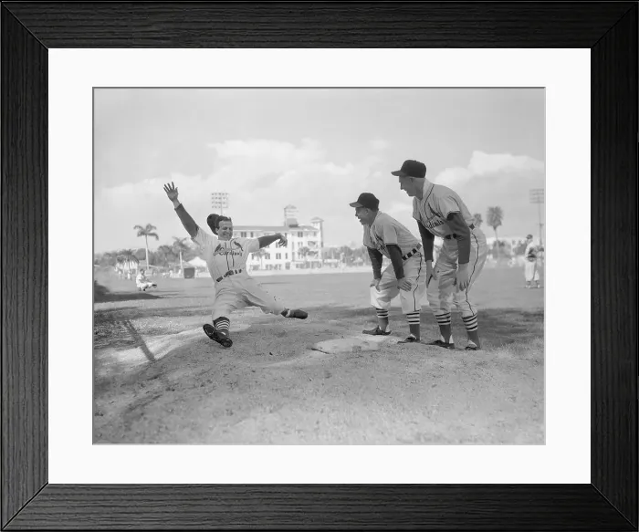 Framed Print : Stan Musial Practicing Sliding