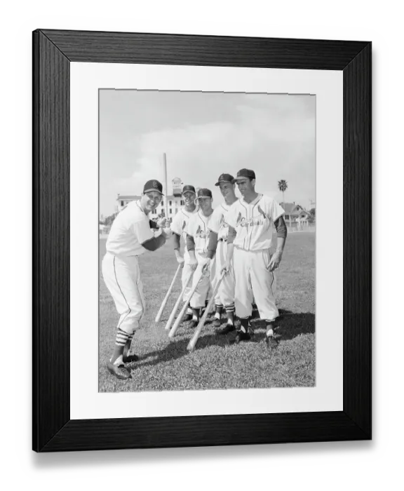 Framed Print : S. Musial Shows Teammates Batting Stance Framed Print : S. Musial Shows Teammates Batting Stance