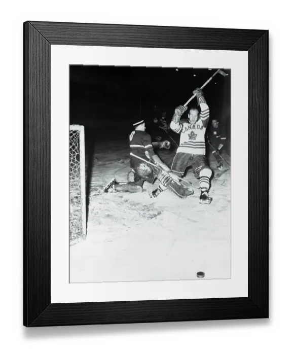 Framed Print : Goalie Blocking an Opponent Framed Print : Goalie Blocking an Opponent