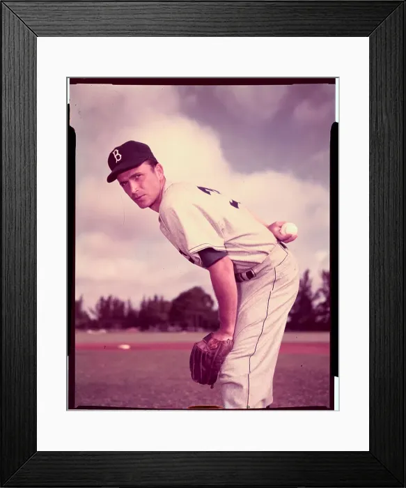 Framed Print : Portrait of Baseball Player Ed Roebuck